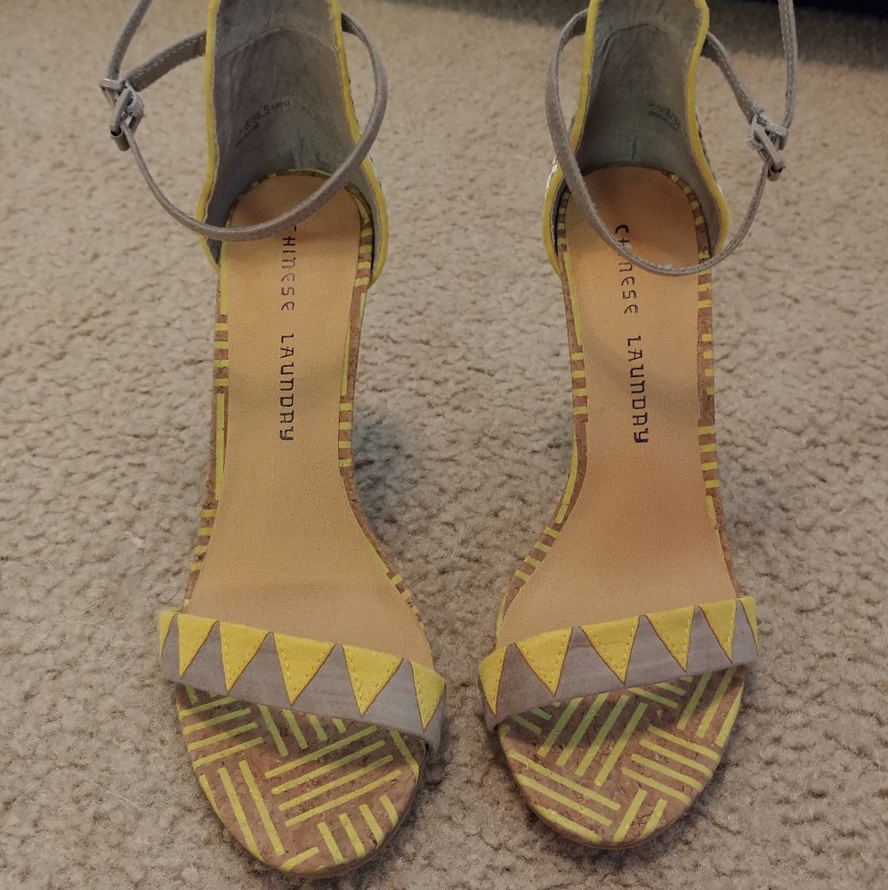 Chinese Laundry boho print heels